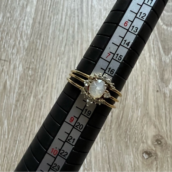 Size 8 - TAI JEWELRY - Stackable Crown Ring Set - White - Picture 10 of 15